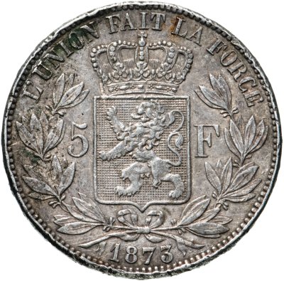 купить Бельгия 5 франков (francs) 1873
