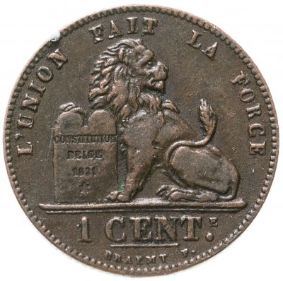 купить Бельгия 1 сантим (centime) 1907 Надпись на французском - 'DES BELGES'