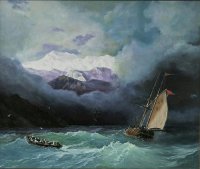 купить Копия картины Ивана Айвазовского «Бурное море», холст, масло, Россия, 2018 г.