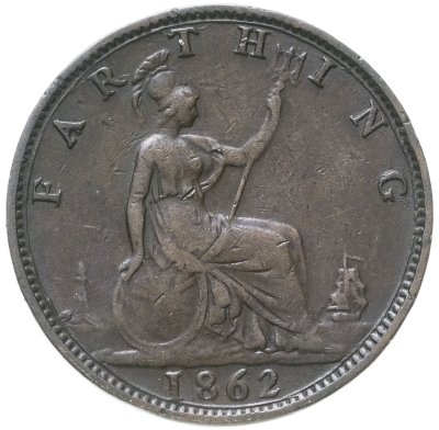 купить Великобритания 1 фартинг 1862
