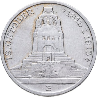 купить Германская империя, королевство Саксония 3 марки (mark) 1913 E 100 лет битвы при Лейпциге (битве народов)