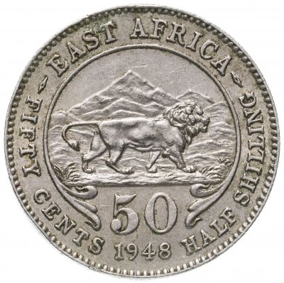 купить Британская Восточная Африка 50 центов (cents) 1948