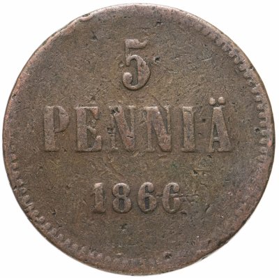 купить Для Финляндии 5 пенни 1866