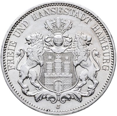 купить Германская империя, Гамбург 3 марки (mark) 1908