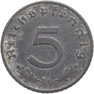 купить Германия, Третий рейх 5 рейхспфеннигов 1940, знак монетного двора: "А"