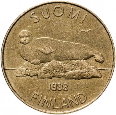 купить Финляндия 5 марок (markkaa) 1993 "Тюлень"