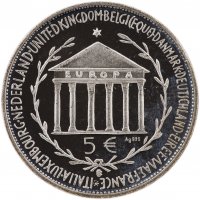 Купить Жетон "5 евро (экю). Европа. Италия" в футляре, с сертификатом