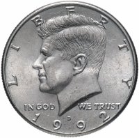 Купить США 50 центов (1/2 доллара, half dollar) 1992 D Kennedy Half Dollar