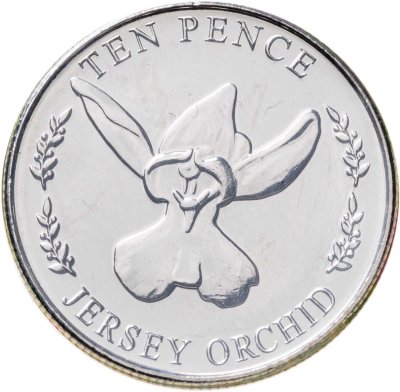 купить Джерси 10 пенсов (pence) 2022 "Полевые цветы - Орхидея Джерси" в коинкарте