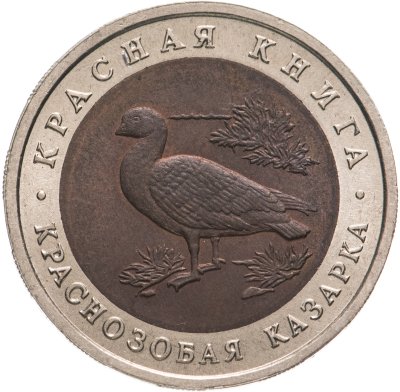 купить 10 рублей 1992 ЛМД Краснозобая казарка - Красная книга