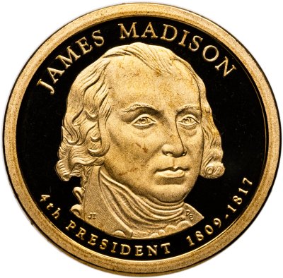 купить США 1 доллар (dollar) 2007 Proof "Джеймс Мэдисон (4-й президент США)" знак монетного двора "S" - Сан-Франциско