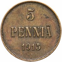 Купить 5 пенни 1915, монета для Финляндии