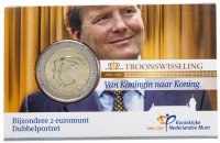 купить Нидерланды 2 евро 2013 "Объявление королевы Беатрикс о передаче трона Виллему-Александру" BU официальный блистер