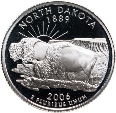 купить США 25 центов (квотер, 1/4 доллара, quarter dollar) 2006 "Квотер штата Северная Дакота"