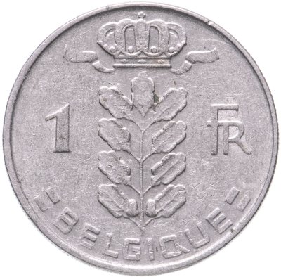 купить Бельгия 1 франк (franc) 1969 надпись на французском - "BELGIQUE"
