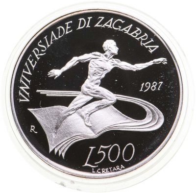 купить Сан-Марино 500 лир (lire) 1987 "Летняя Универсиада 1987, Загреб"