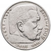 купить 5 рейхсмарок (reichsmark) 1936 Гинденбург Третий рейх, со свастикой
