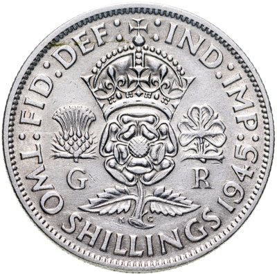 купить Великобритания 2 шиллинга (флорин, shillings) 1945