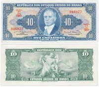 купить Бразилия 10 крузейро 1963 (Pick 167b) Подпись 12