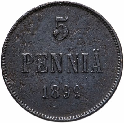 купить 5 пенни 1899, монета для Финляндии
