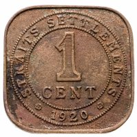купить Стрейтс Сетлментс 1 цент (cent) 1920