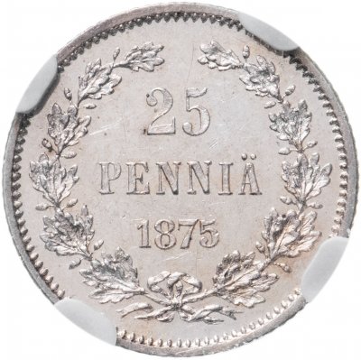 купить 25 пенни (pennia) 1875 S в слабе NGC