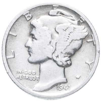 купить США 10 центов (дайм, one dime) 1941 Mercury Dime (дайм «Меркурий»)