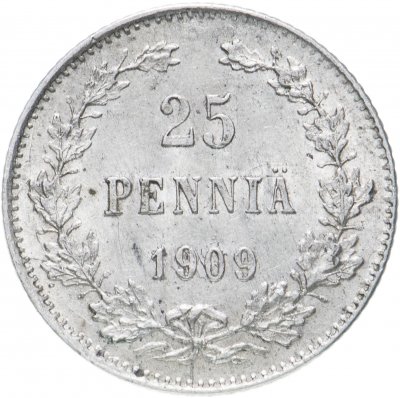 купить 25 пенни 1909 L, монета для Финляндии