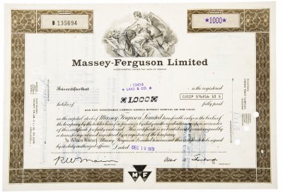 купить Акция США Massey- Ferguson Limited 1975- 1978 гг.