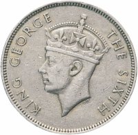купить Маврикий 1 рупия (rupee) 1951, c жёлобом на гурте, Георг VI