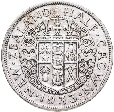 купить Новая Зеландия 1/2 кроны (half crown) 1933