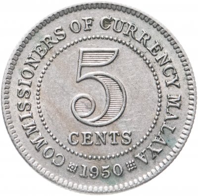 купить Малайя 5 центов (cents) 1950