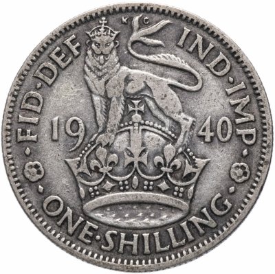 купить Великобритания 1 шиллинг (shilling) 1940 Английский шиллинг - лев, стоящий на короне