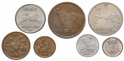 купить Норвегия набор монет 1958-1973 (7 штук)