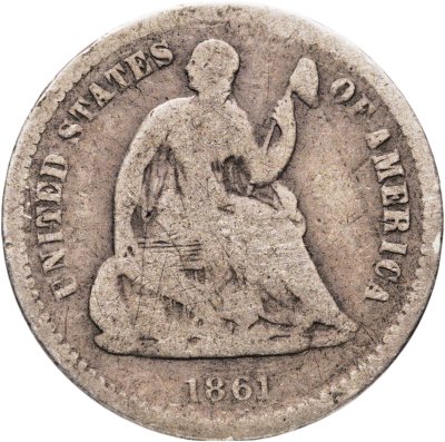 купить США 5 центов (1/2 дайма, half dime) 1861 "Сидящая Свобода"