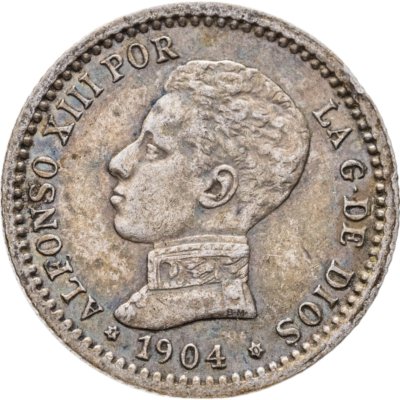 купить Испания 50 сентимо (centimos) 1904, 10 внутри звезд