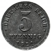 купить Германия (Веймарская республика) 5 пфеннигов 1921