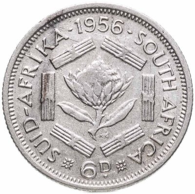 купить ЮАР 6 пенсов (pence) 1956