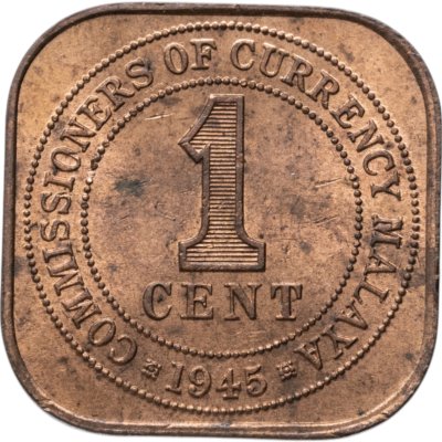 купить Малайя 1 цент (cent) 1945 с портретом Короля Георга 6