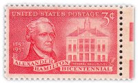 купить США 3 цента 1957 "Александр Гамильтон"