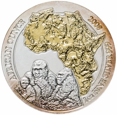 купить Руанда 50 франков (francs) 2008 "Животные Африки - горилла (обезьяна)"