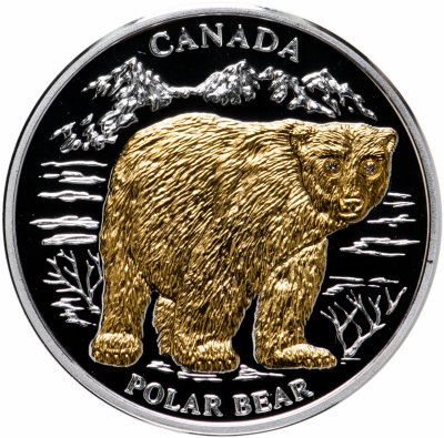 купить Либерия 10 долларов 2004 Proof "Вымирающие виды животных - Полярный медведь. Канада"