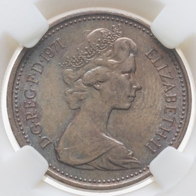 купить Великобритания 1 новый пенни (new penny) 1971 в слабе DNC MS64BN