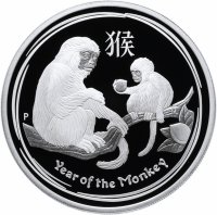 Купить Австралия 1 доллар 2016 "Год обезьяны", в футляре с сертификатом