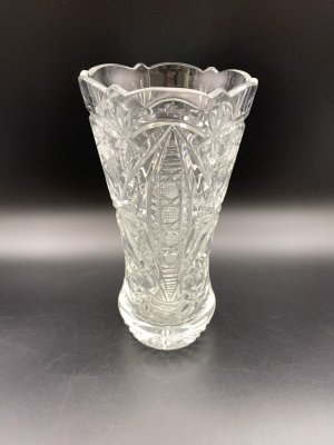 купить Ваза с резным декором, хрусталь, алмазная грань, СССР, 1960-1980 гг.