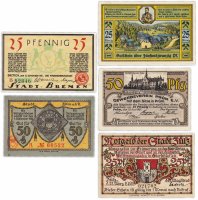 Купить Германия (разные земли) набор из 5 нотгельдов 1918-1922