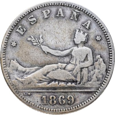 купить Испания 2 песеты (pesetas) 1869