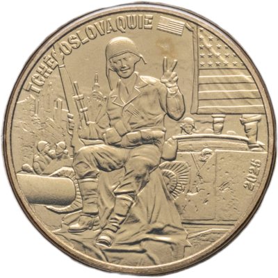 купить Франция 1/4 евро (euro) 2025 "День Победы - Германия", в коин-карте