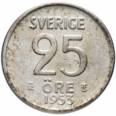 купить Швеция 25 эре (ore) 1953