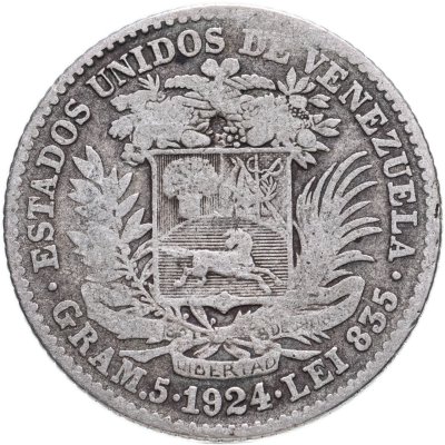 купить Венесуэла 1 боливар (bolivar) 1924